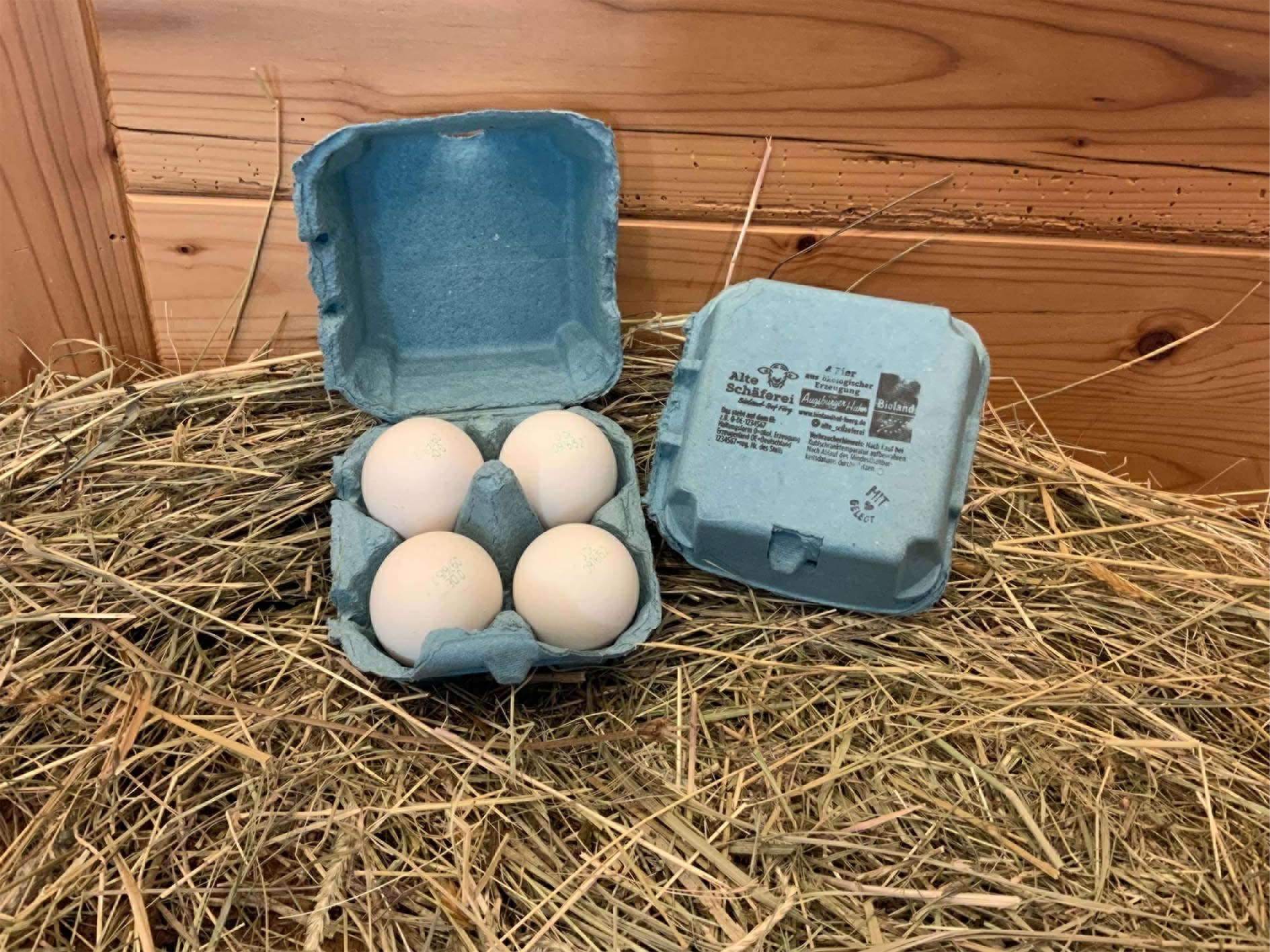 Bio-Eier vom „Augsburger Huhn“ | 4 Stück