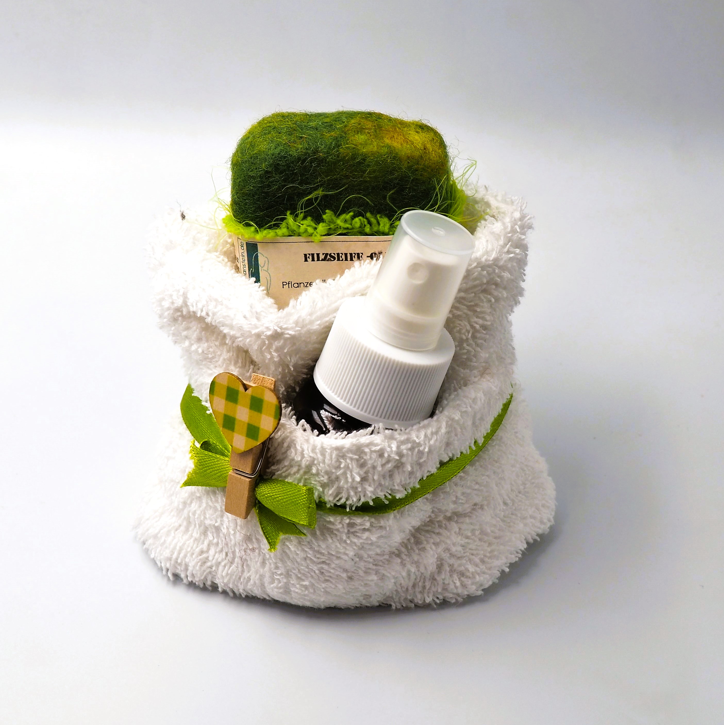 Geschenkset für Kinder - Aroma-Duftspray mit Filzseife im Seiftuch | 1 Stück